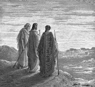 jésus et les disciples partant pour emmaüs - Dore